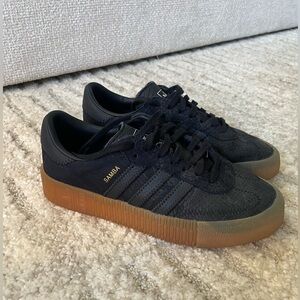Adidas Samba Black with Platform Gum Sole